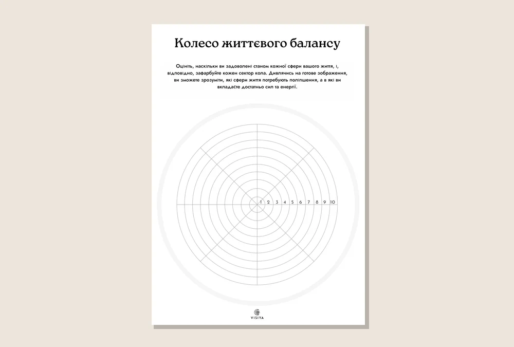 Шаблон «Колесо життєвого балансу»