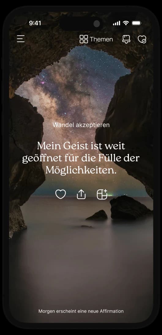 Affirmation für Selbstliebe in der VISIYA App