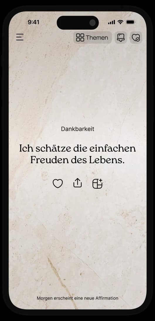 Beruhigende Affirmation für inneren Frieden
