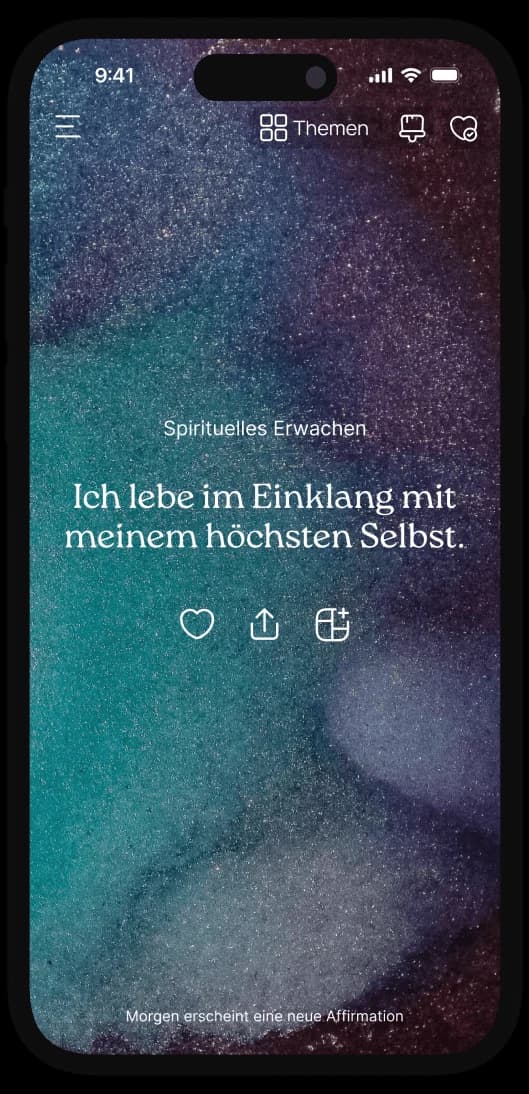 Dankbarkeits-Affirmation in der VISIYA App
