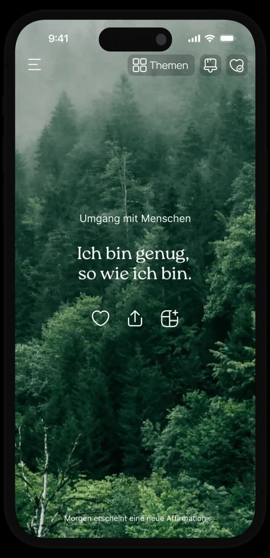 Motivierende Affirmation für einen Neuanfang