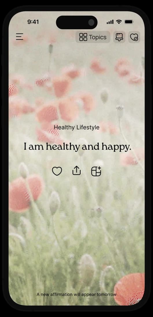 Confidence affirmation on a custom background