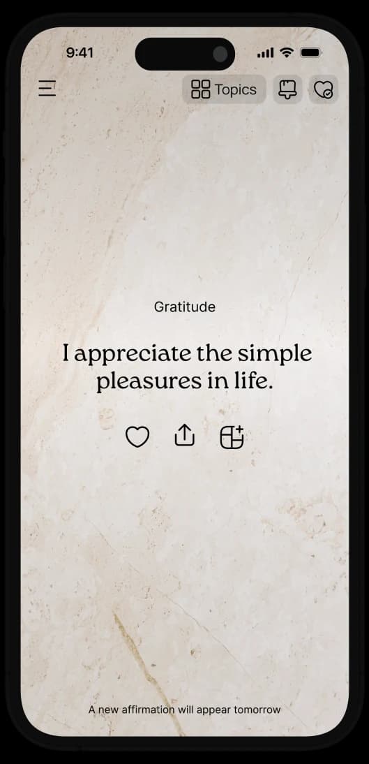 Calming affirmation for inner peace