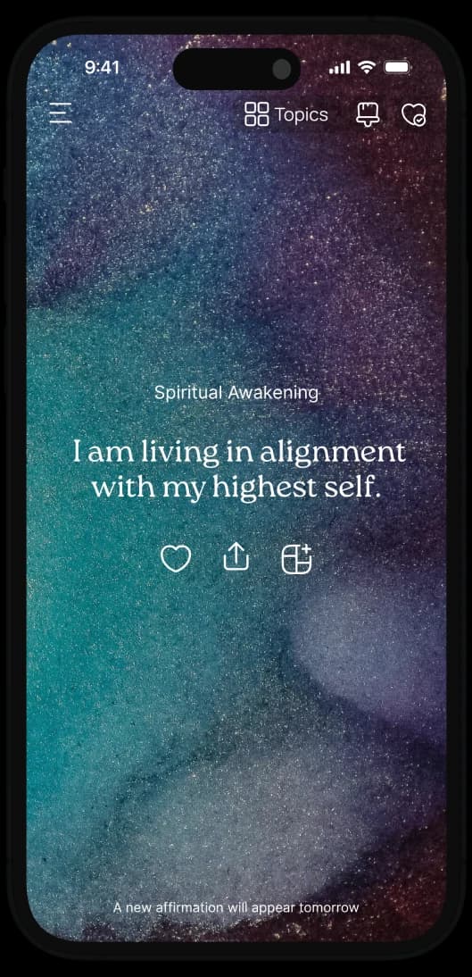 Gratitude affirmation screen in VISIYA