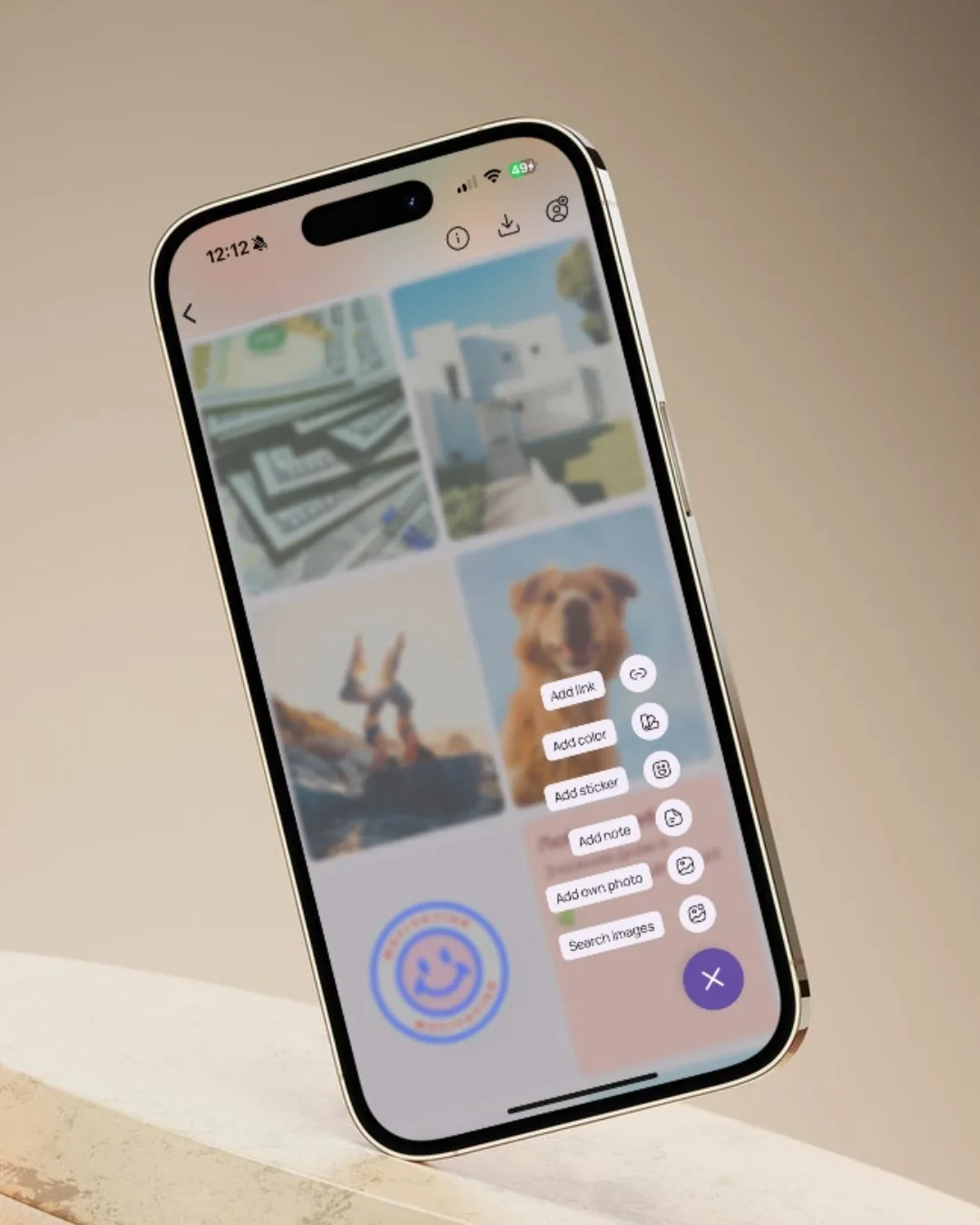 Photos, notes, links & stickers — VISIYA vision board app