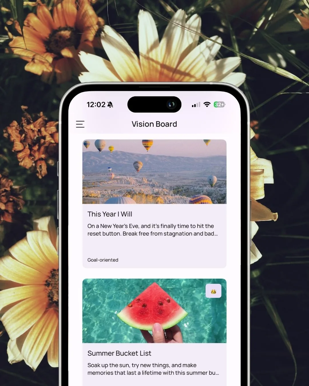 Inspiring templates for every goal — VISIYA vision board app