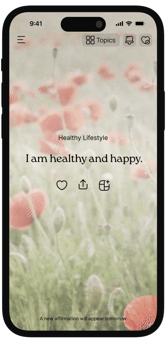 Confidence affirmation on a custom background