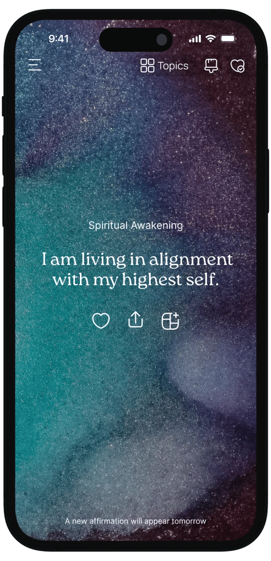 Gratitude affirmation screen in VISIYA