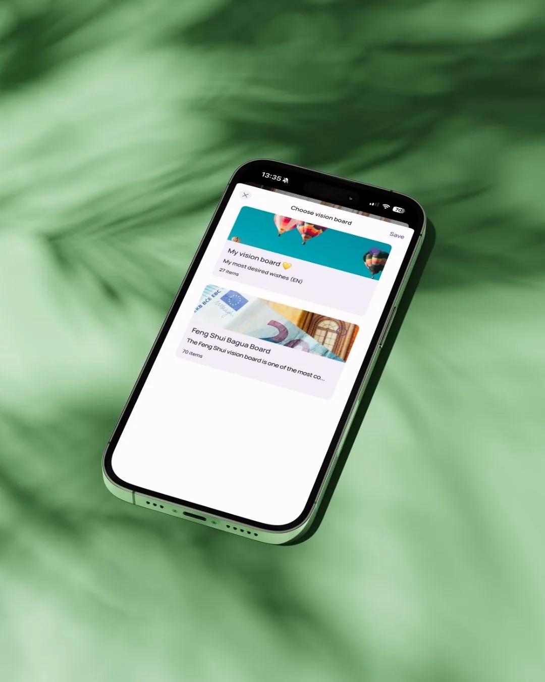 Add to vision boards — VISIYA affirmations app