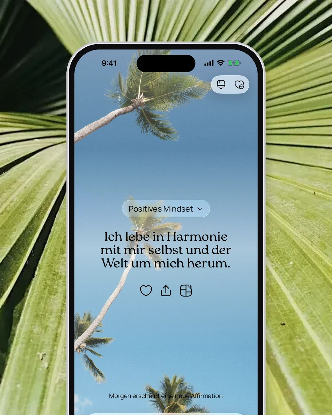 Eine tägliche Affirmation in der VISIYA App