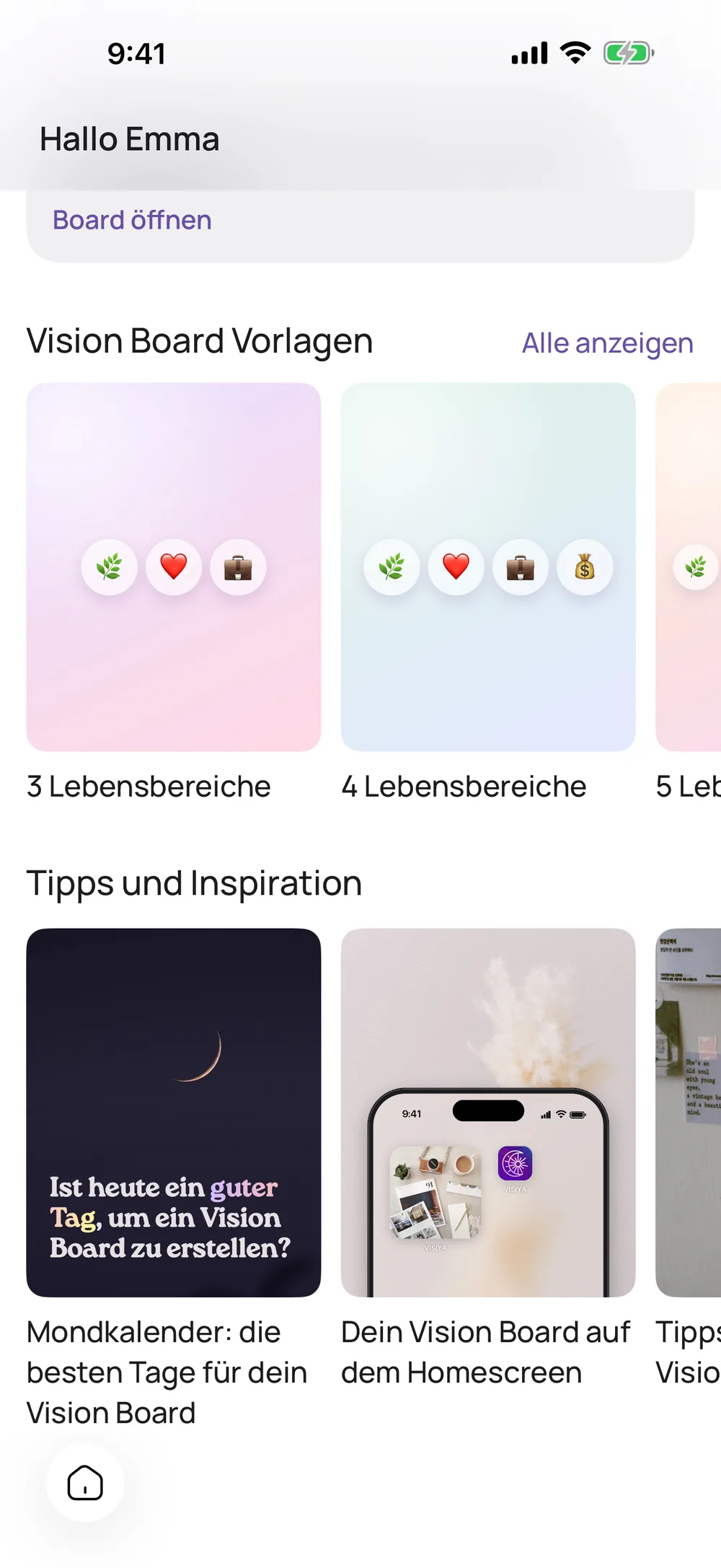Die Mondphasen-Karte in VISIYA