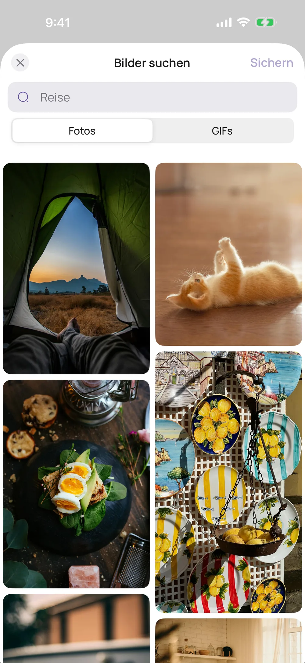 Die Bildsuche in VISIYA mit Fotos und GIFs