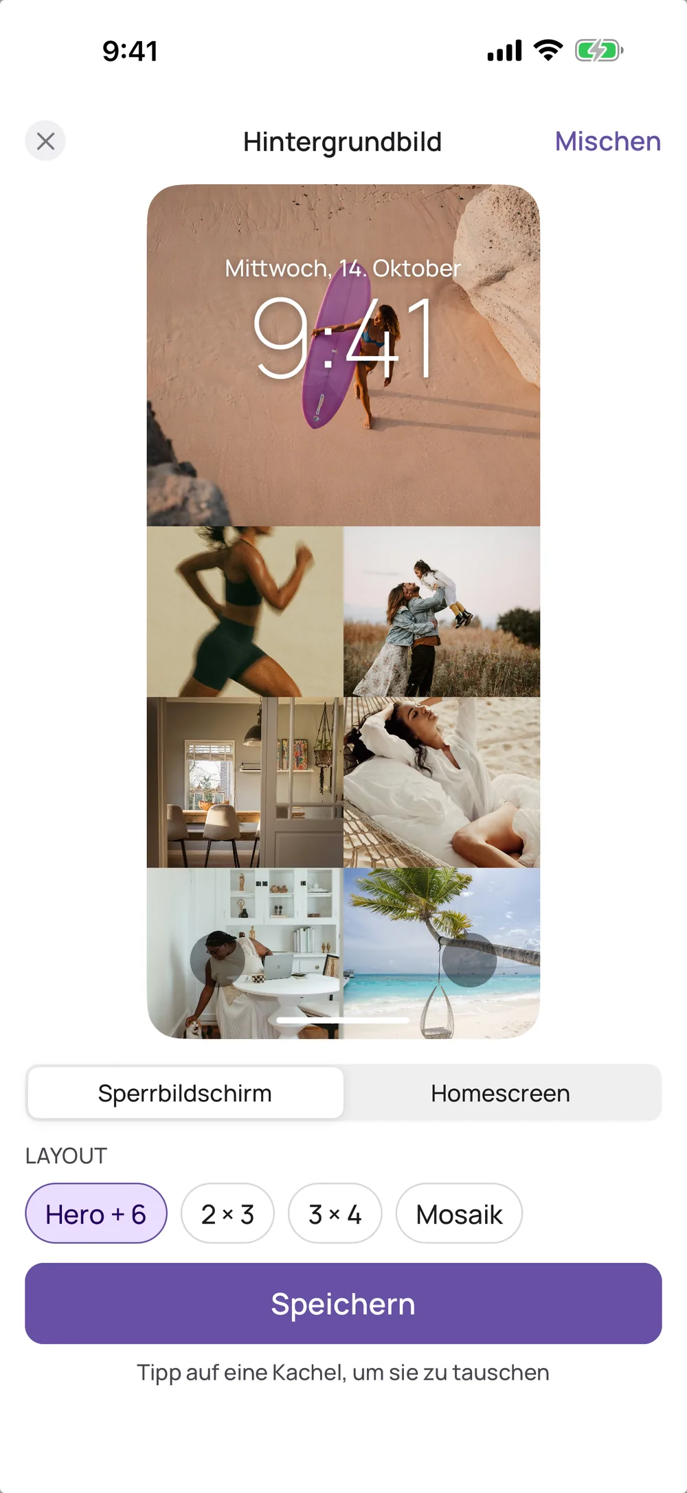 Ein Vision Board als Sperrbildschirm auf dem iPhone