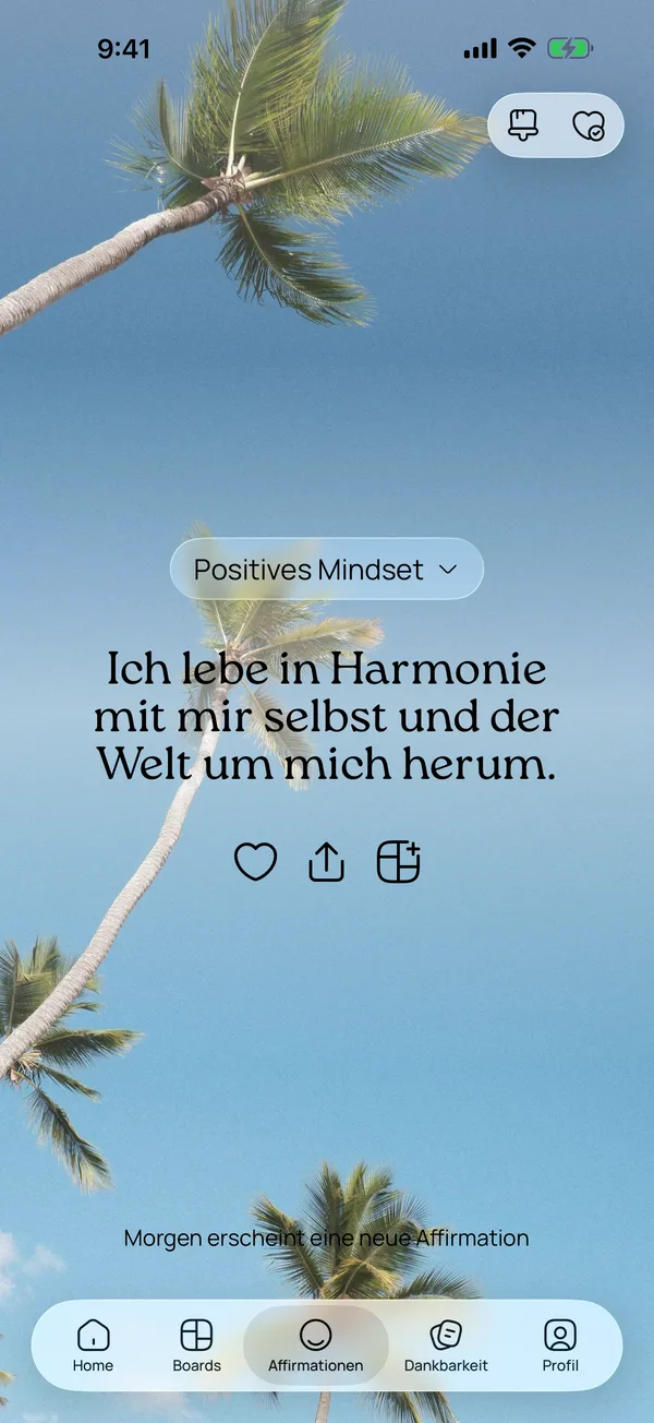 Die tägliche Affirmation in der VISIYA App